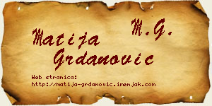 Matija Grdanović vizit kartica